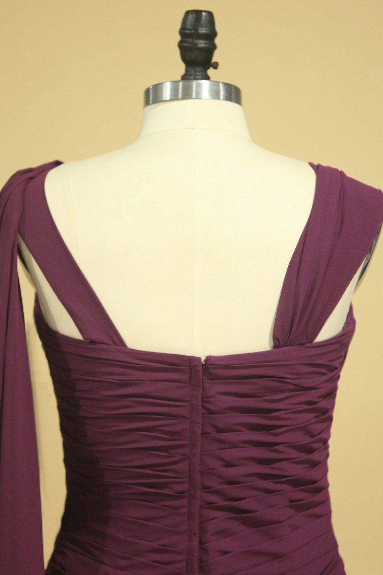 2024 Straps Mother Of The Bride Dresses Chiffon With Beading And Ruffles Sheath