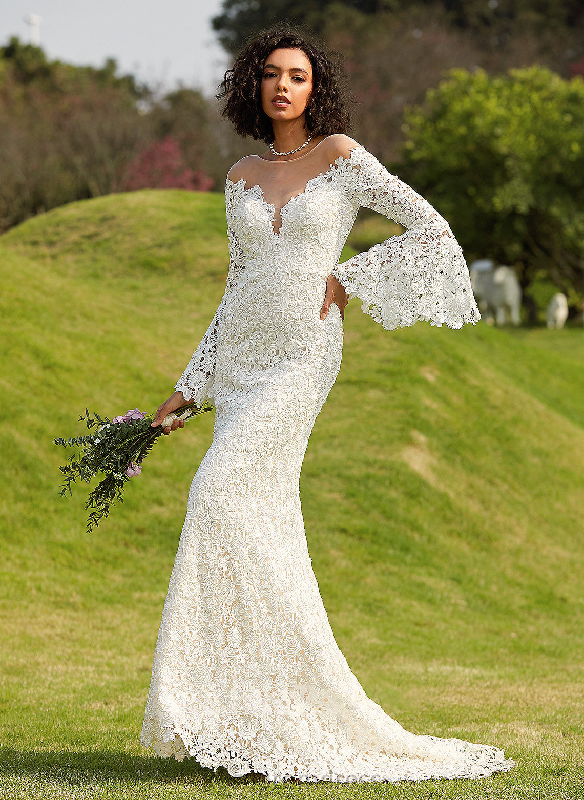 Court Train Trumpet/Mermaid Wedding Julianna Wedding Dresses Dress Illusion