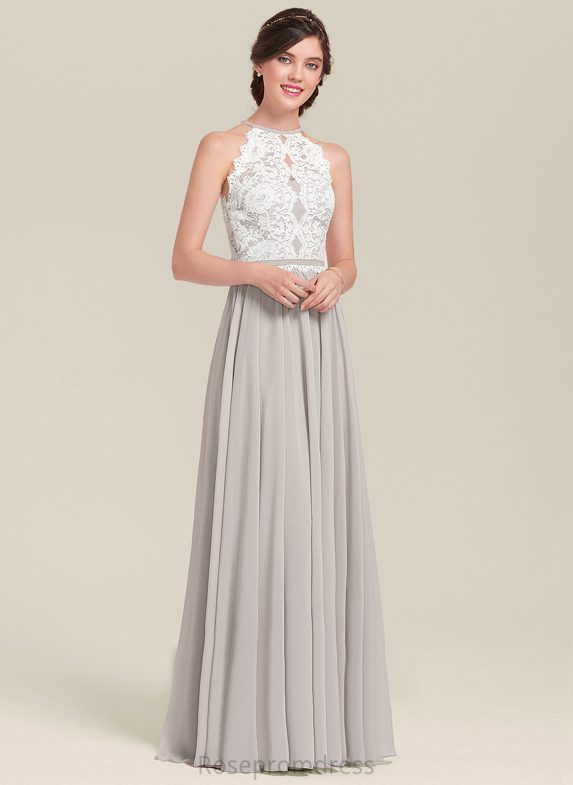 Neckline Length Floor-Length Scoop Straps&Sleeves Silhouette Fabric Lace A-line Haley Natural Waist A-Line/Princess Bridesmaid Dresses
