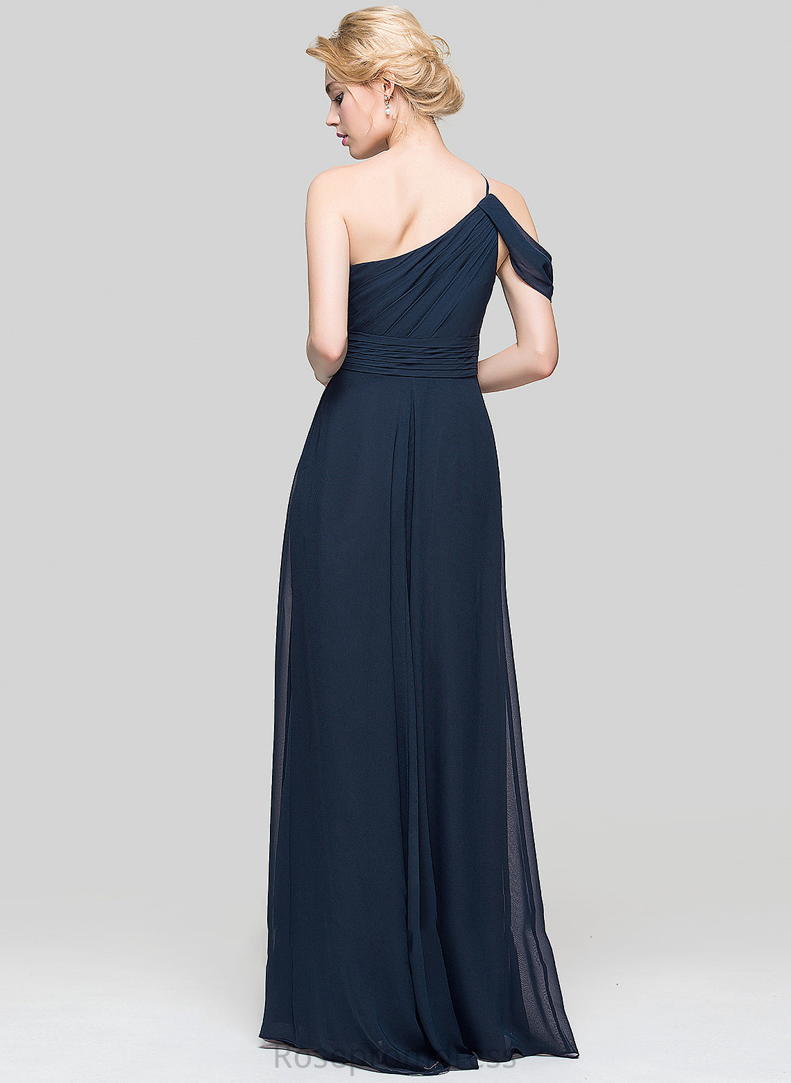 Length Fabric One-Shoulder A-Line Embellishment Floor-Length Neckline Silhouette Ruffle Lillie Scoop Floor Length Bridesmaid Dresses