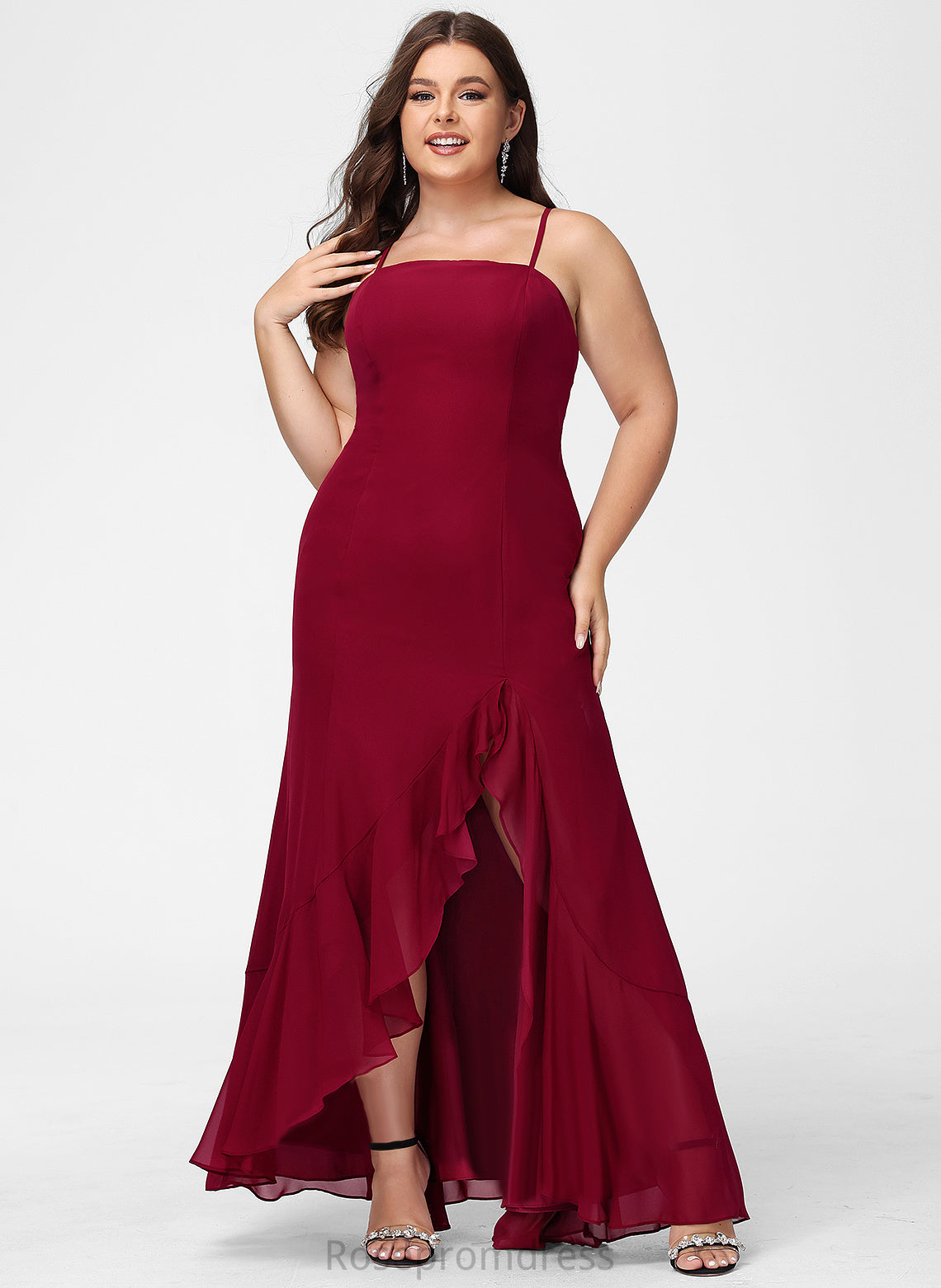 Floor-Length Trumpet/Mermaid Silhouette Neckline Straps&Sleeves Square Length Fabric Miah Bridesmaid Dresses