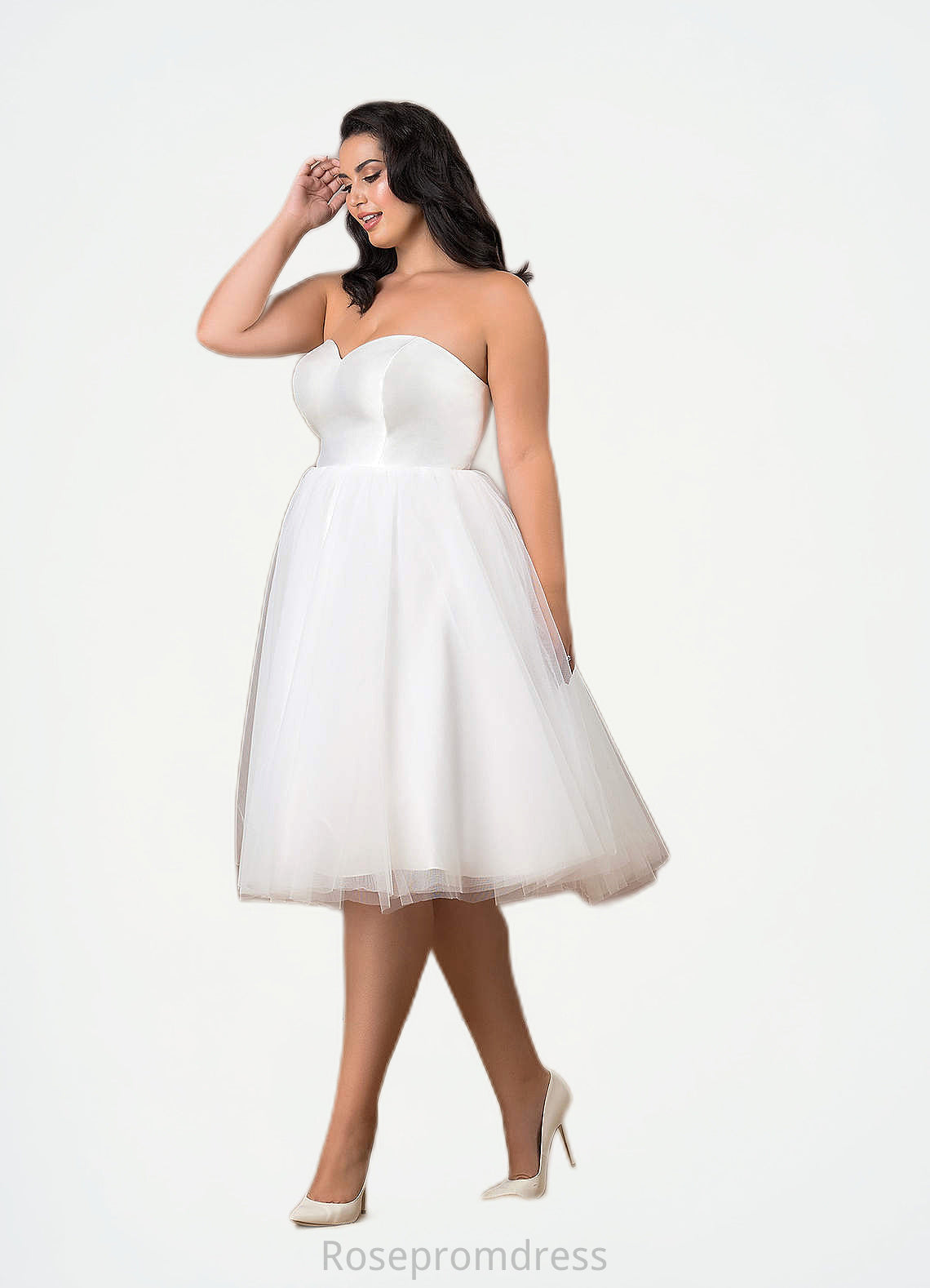 Madelyn A-Line Sweetheart Neckline Tulle Knee-Length Dress SRSP0020080