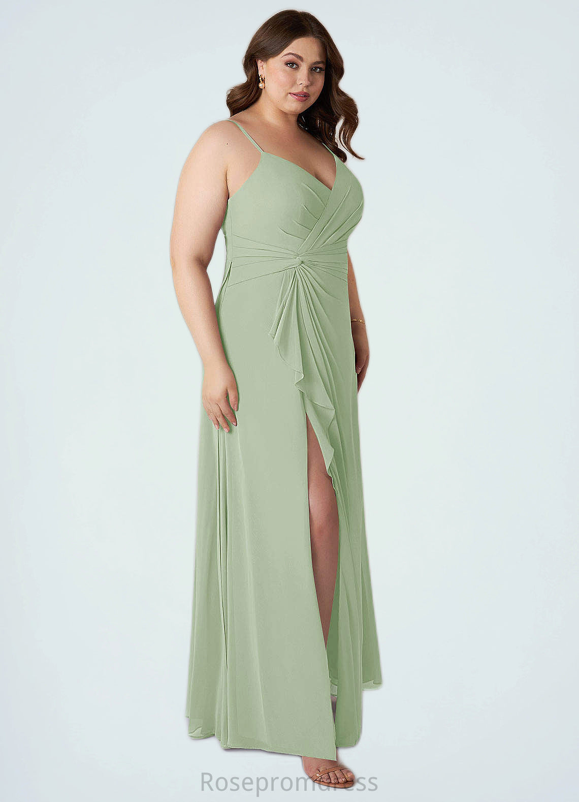 Harley A-Line Pleated Chiffon Floor-Length Dress SRSP0019601