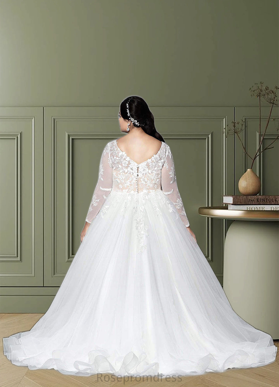 Natalie A-Line Sequins Tulle Chapel Train Dress SRSP0020096