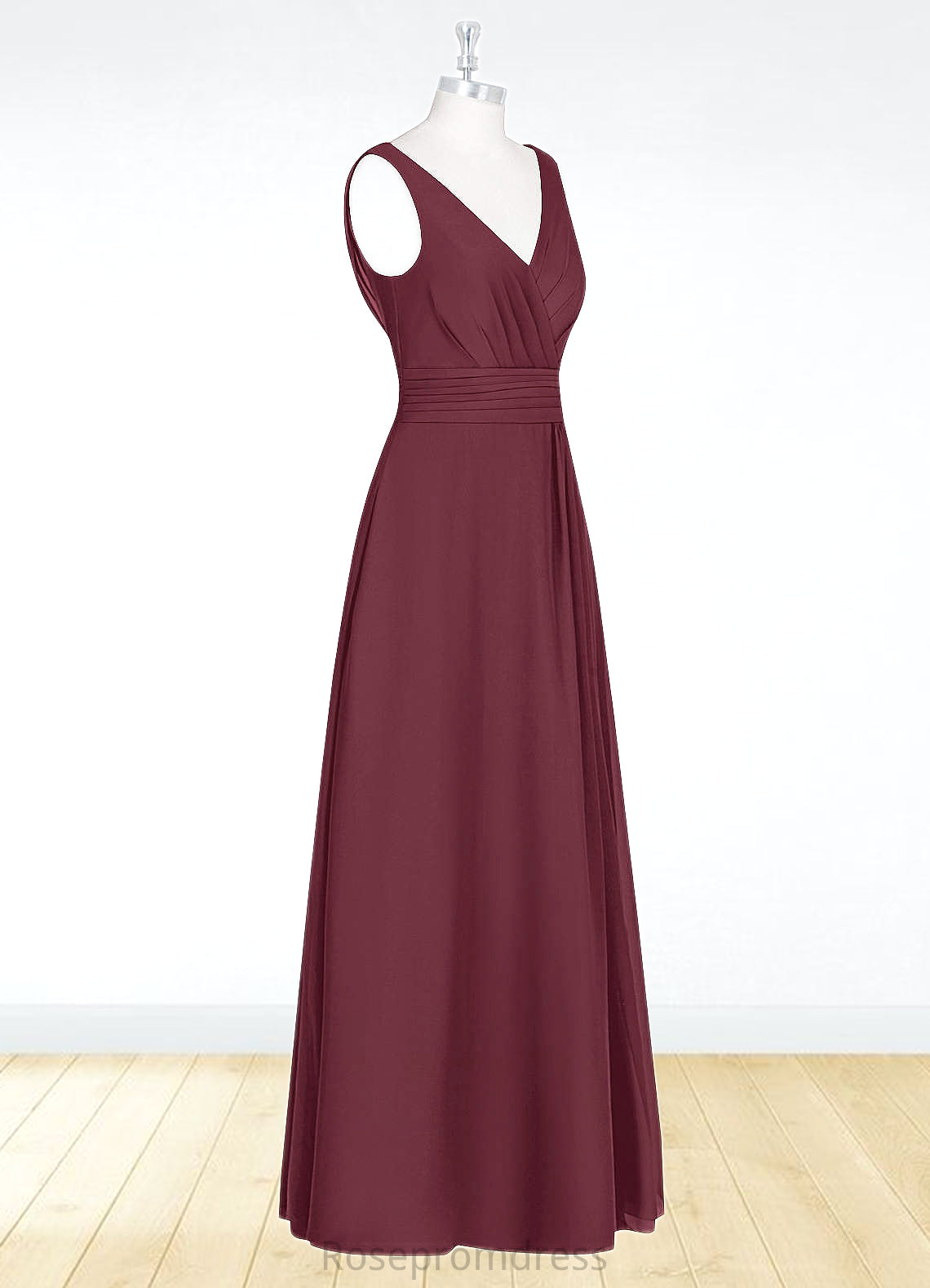 Alice A-Line Pleated Chiffon Floor-Length Dress SRSP0019671