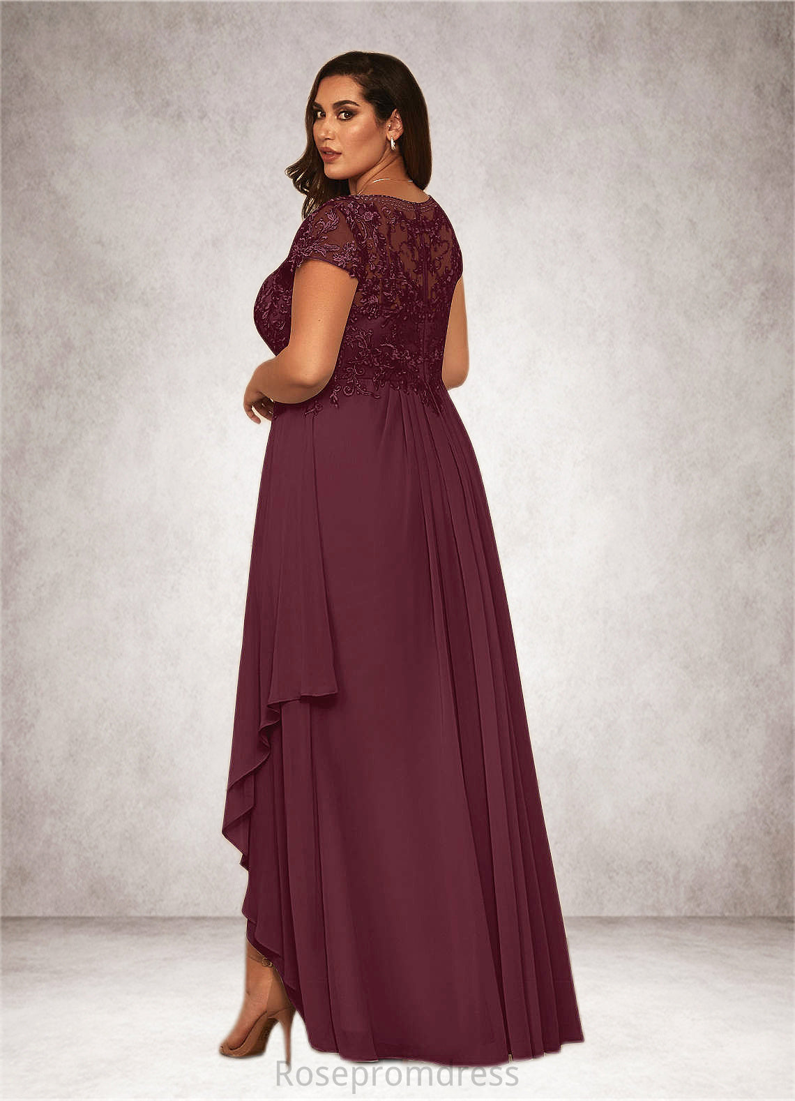 Amanda A-Line Lace Asymmetrical Dress SRSP0019870