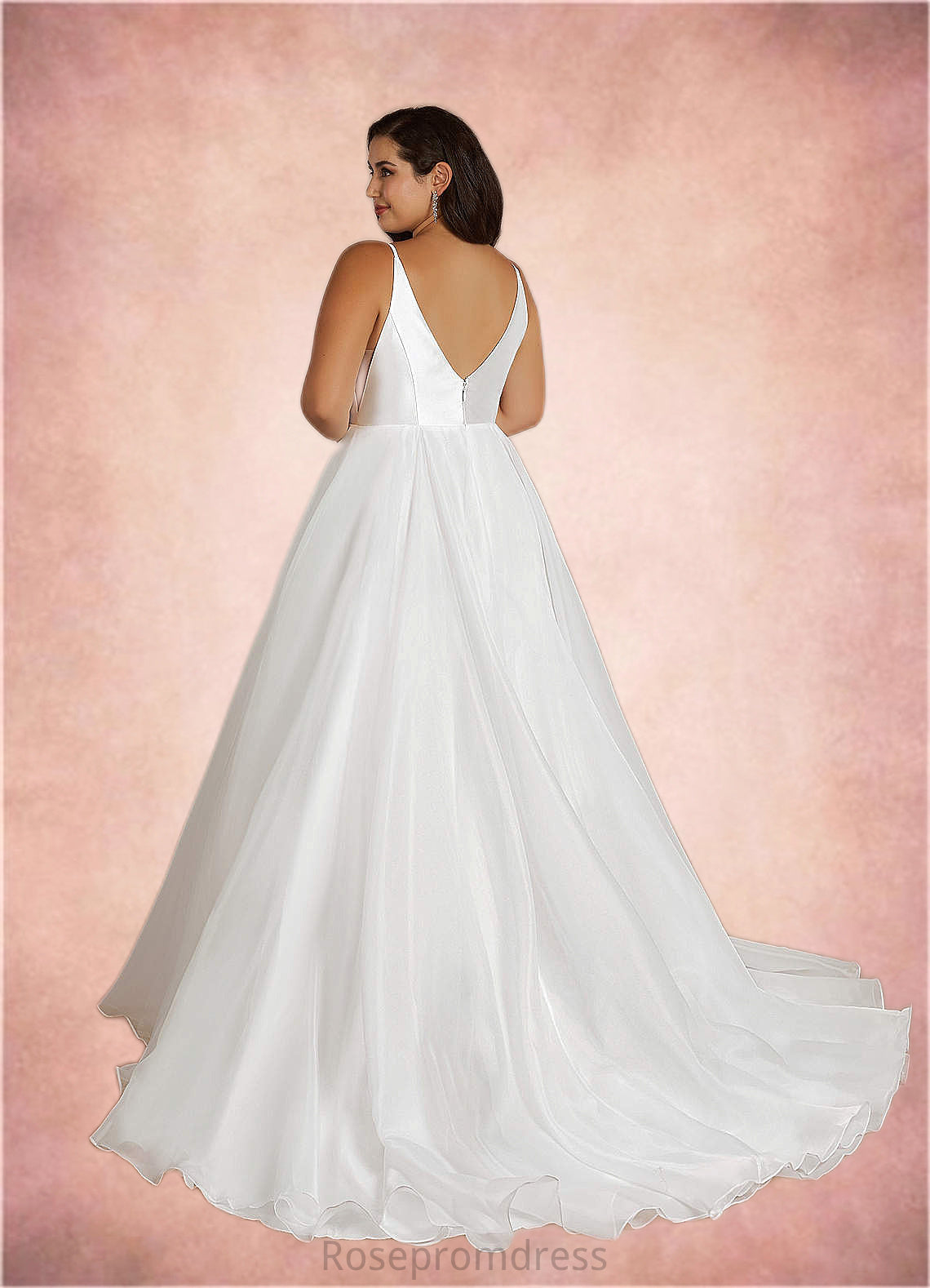 Megan A-Line Organza Chapel Train Dress SRSP0020069