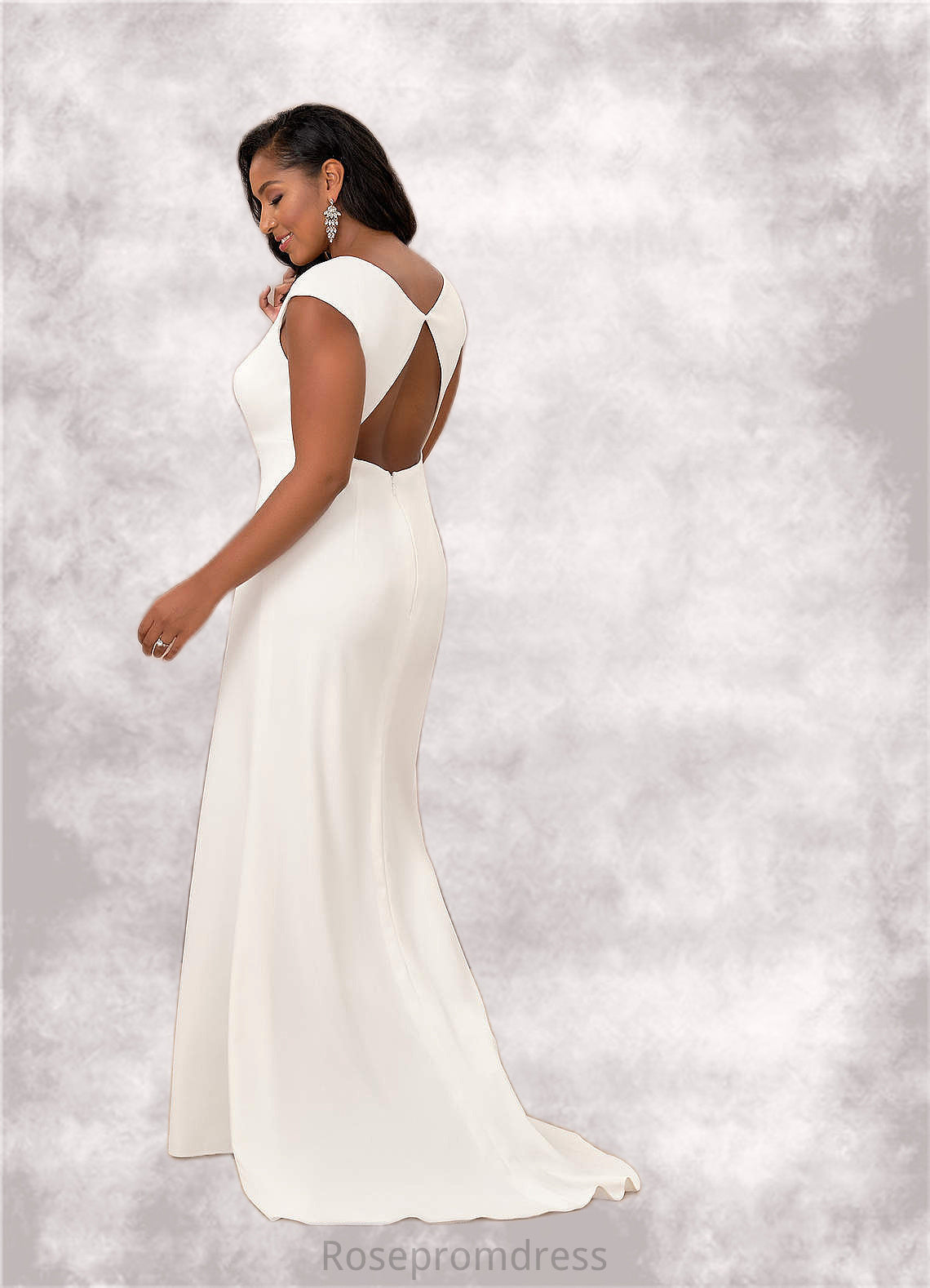 Willa Mermaid Stretch Crepe Sweep Train Dress SRSP0020101