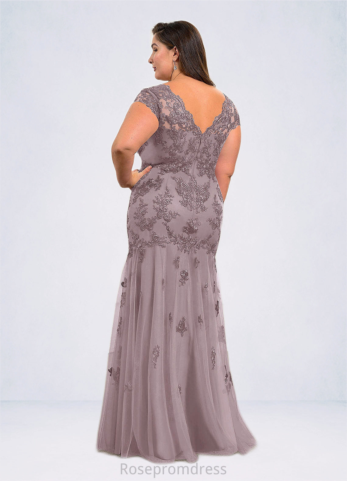 Emery Mermaid Sequins Tulle Floor-Length Dress SRSP0019857