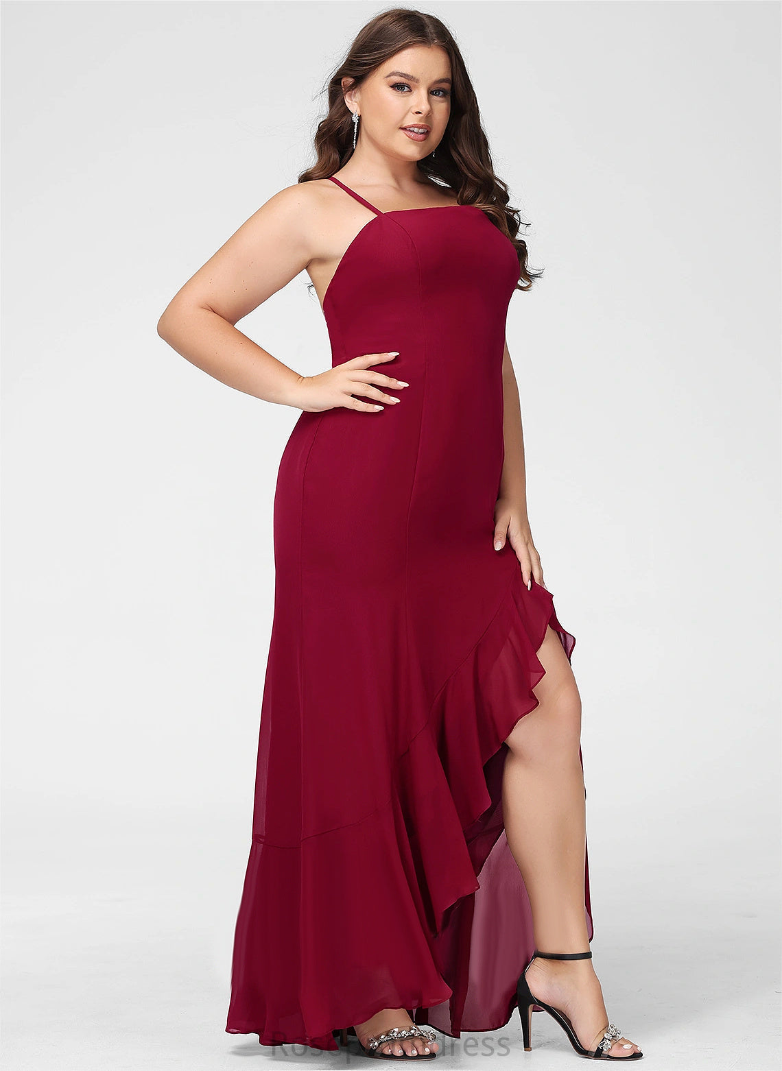 Floor-Length Trumpet/Mermaid Silhouette Neckline Straps&Sleeves Square Length Fabric Miah Bridesmaid Dresses
