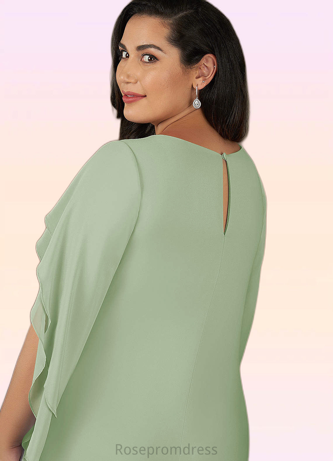 Samara Sheath Ruched Stretch Chiffon Knee-Length Dress SRSP0019895