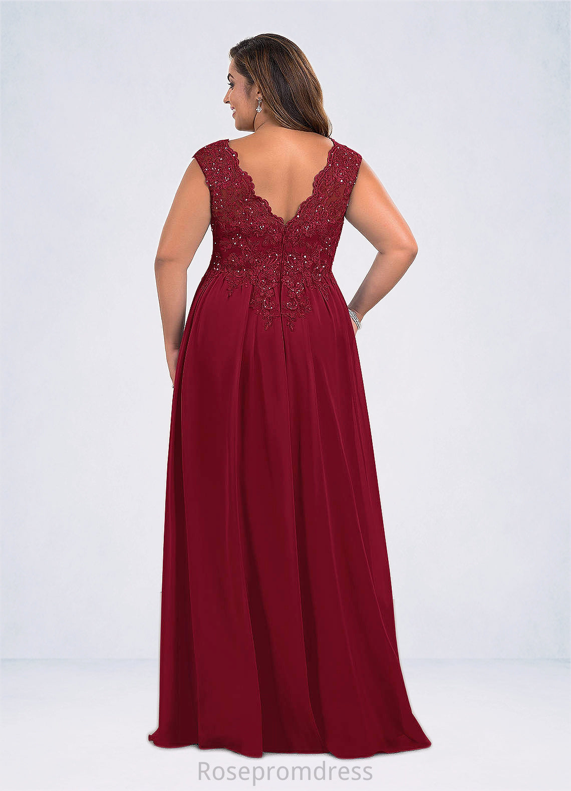 Julia A-Line Sequins Chiffon Floor-Length Dress SRSP0019842