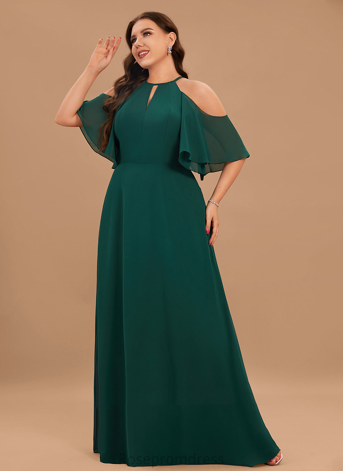 Floor-Length Length Scoop Silhouette A-Line Straps&Sleeves Neckline Fabric Rayne Natural Waist Sleeveless Spaghetti Staps Bridesmaid Dresses