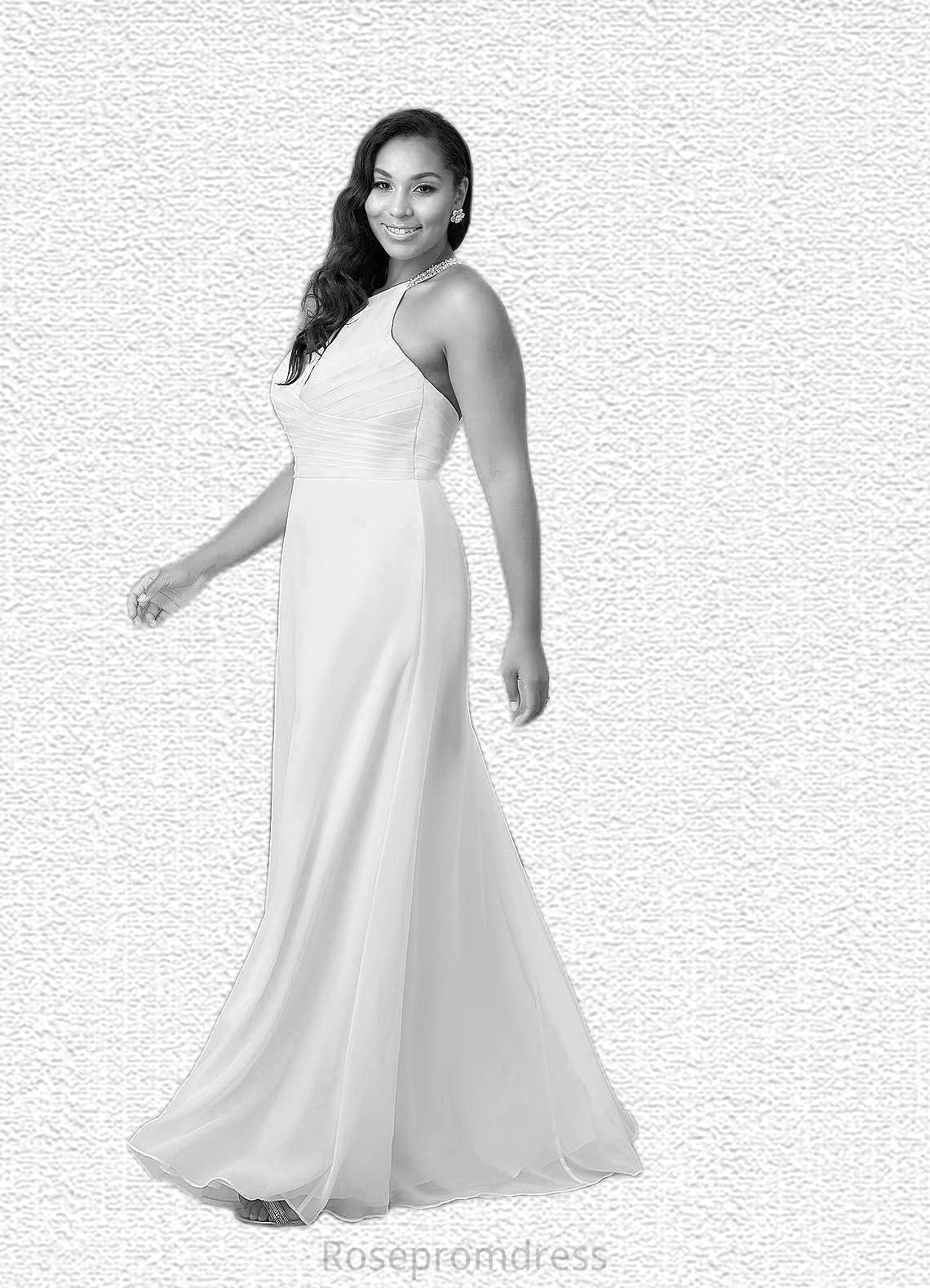Maleah Sheath Sequins Chiffon Floor-Length Dress SRSP0020062