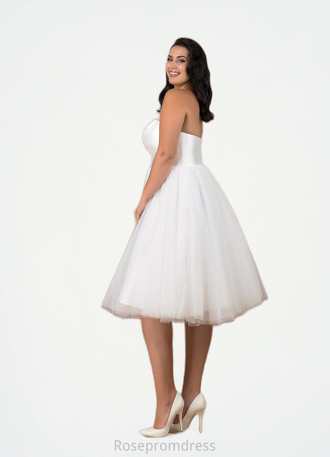 Madelyn A-Line Sweetheart Neckline Tulle Knee-Length Dress SRSP0020080
