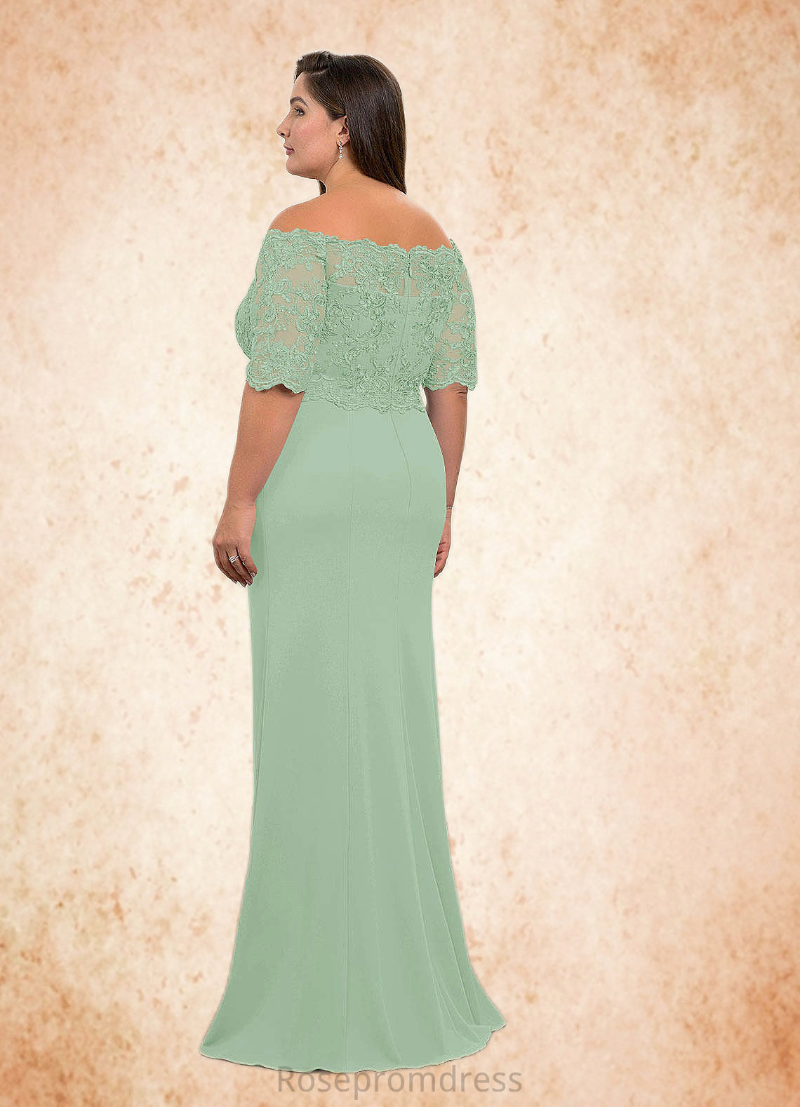 Cameron Mermaid Off the Shoulder Lace Floor-Length Dress SRSP0019919