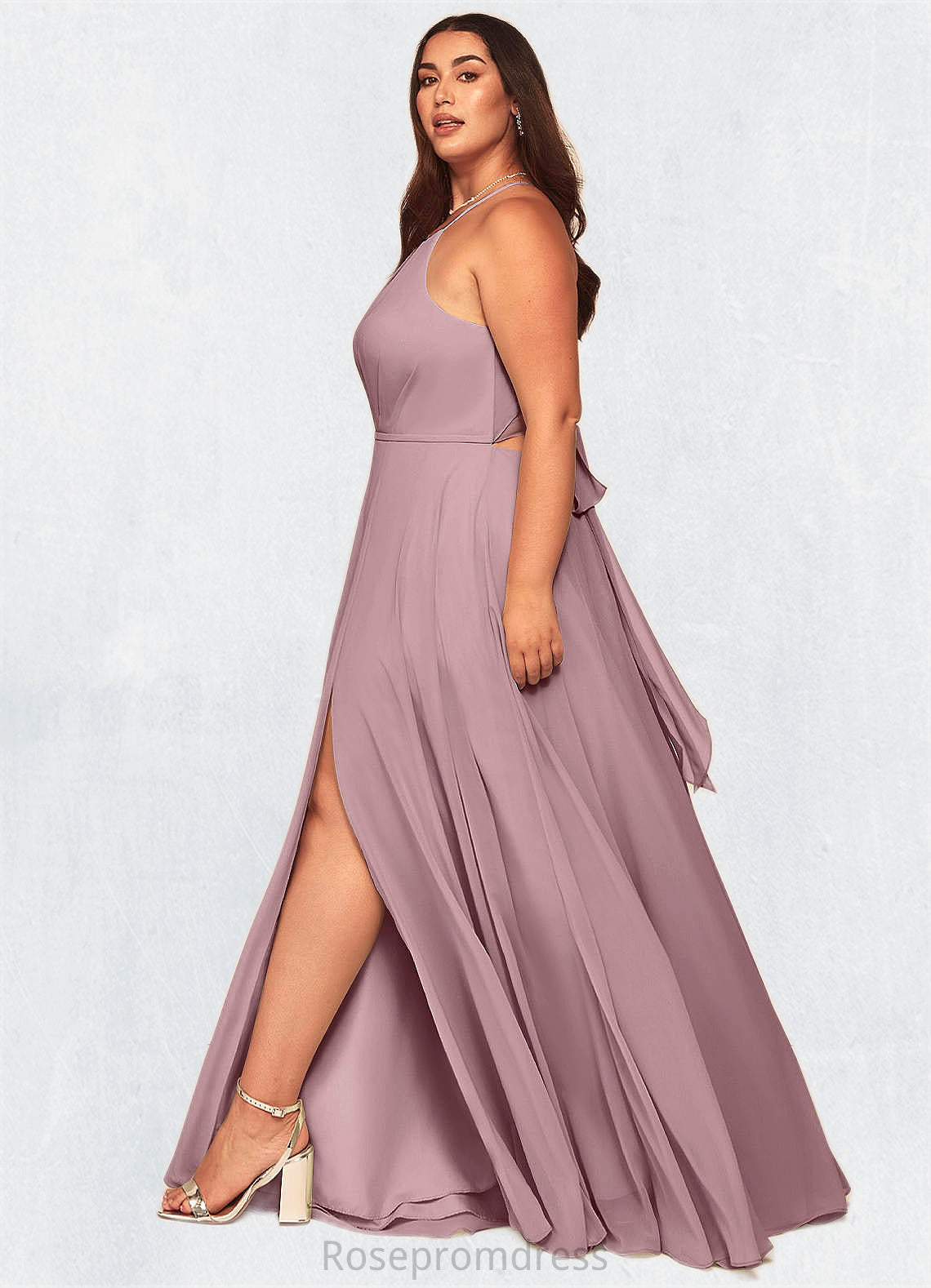Serenity A-Line Pleated Chiffon Floor-Length Dress SRSP0019598