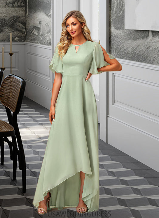 Savanah A-Line Asymmetrical Bridesmaid Dress With Ruffle DSP0012806