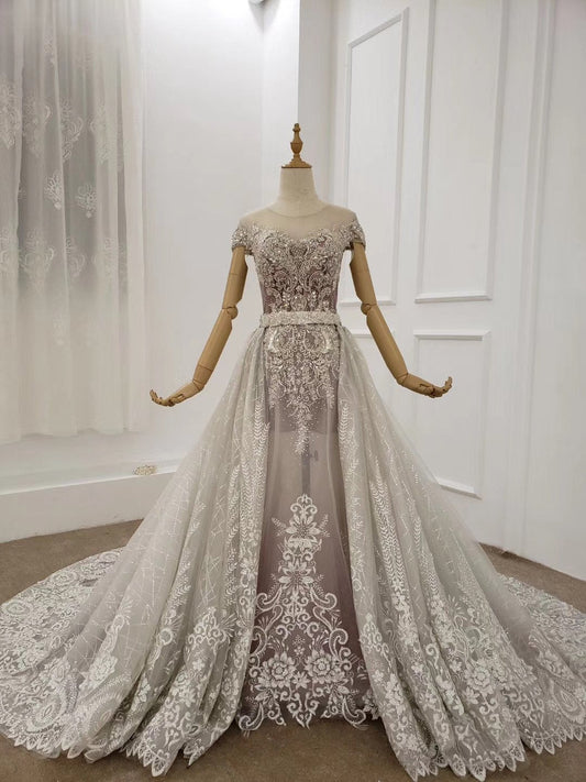 Princess Ball Gown Round Neck Beads Appliques Quinceanera Dresses, Formal SRS20483