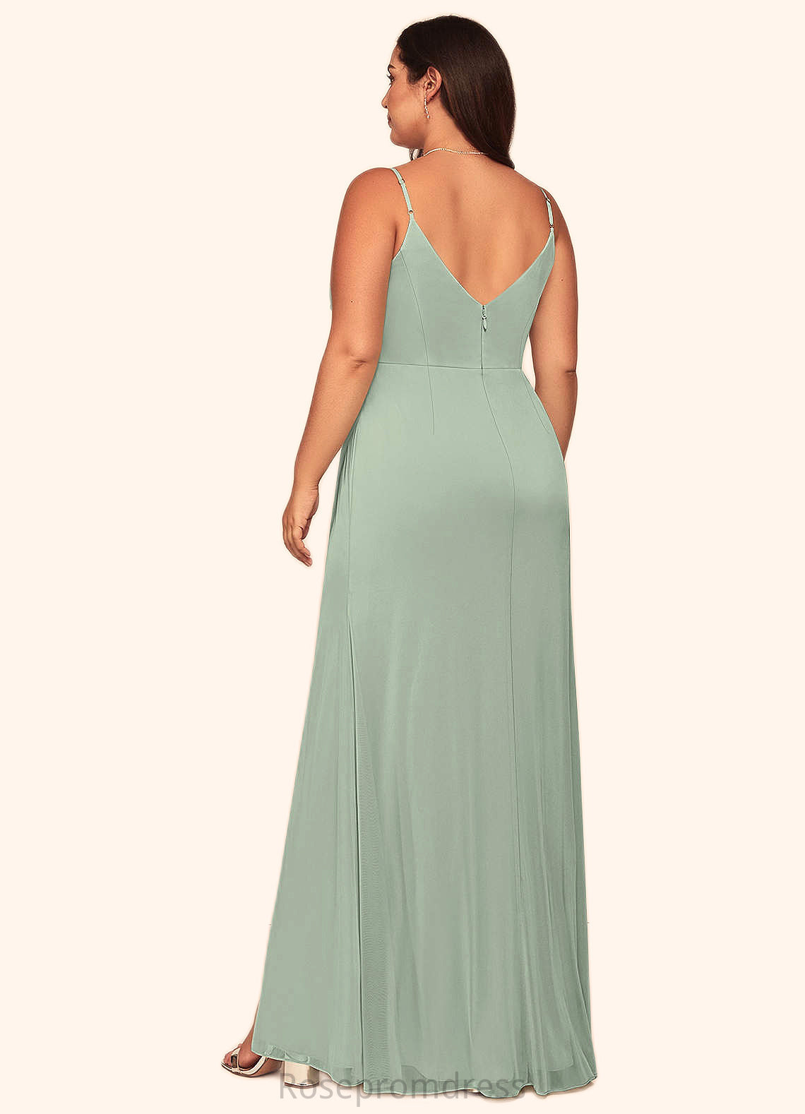 Emerson Mermaid Pleated Mesh Floor-Length Dress SRSP0019596