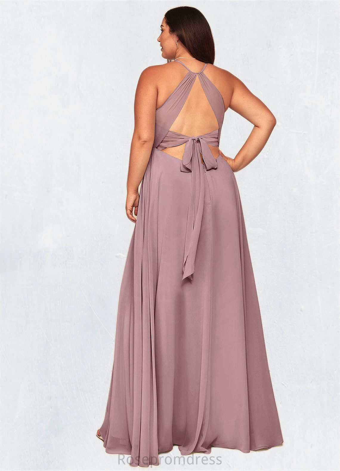 Serenity A-Line Pleated Chiffon Floor-Length Dress SRSP0019598