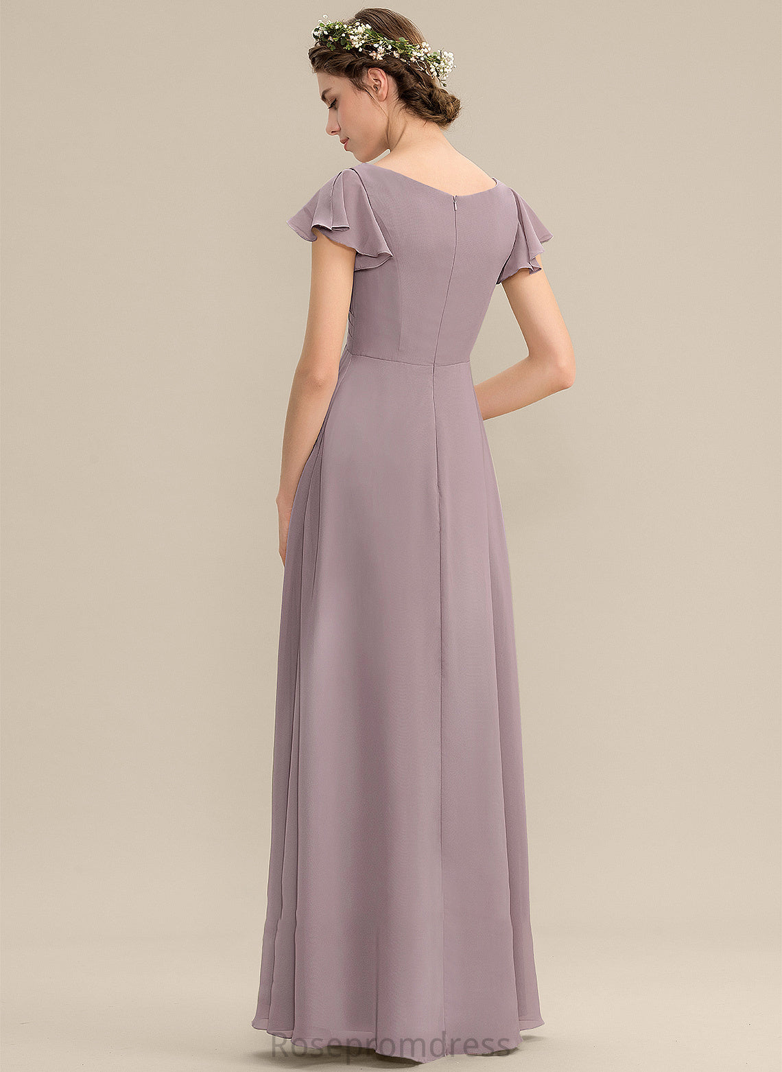 A-Line Length Embellishment Pockets Neckline CascadingRuffles Silhouette Floor-Length V-neck Fabric Cameron Bridesmaid Dresses