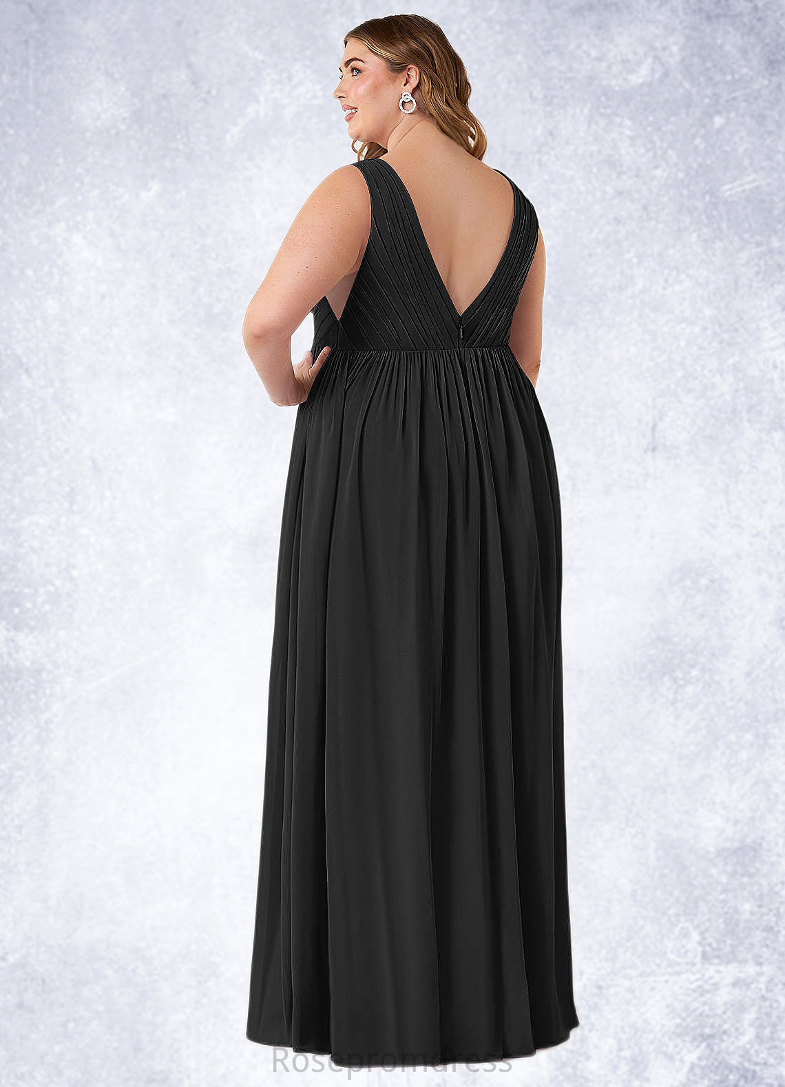 Libby A-Line Pleated Chiffon Floor-Length Dress SRSP0019618