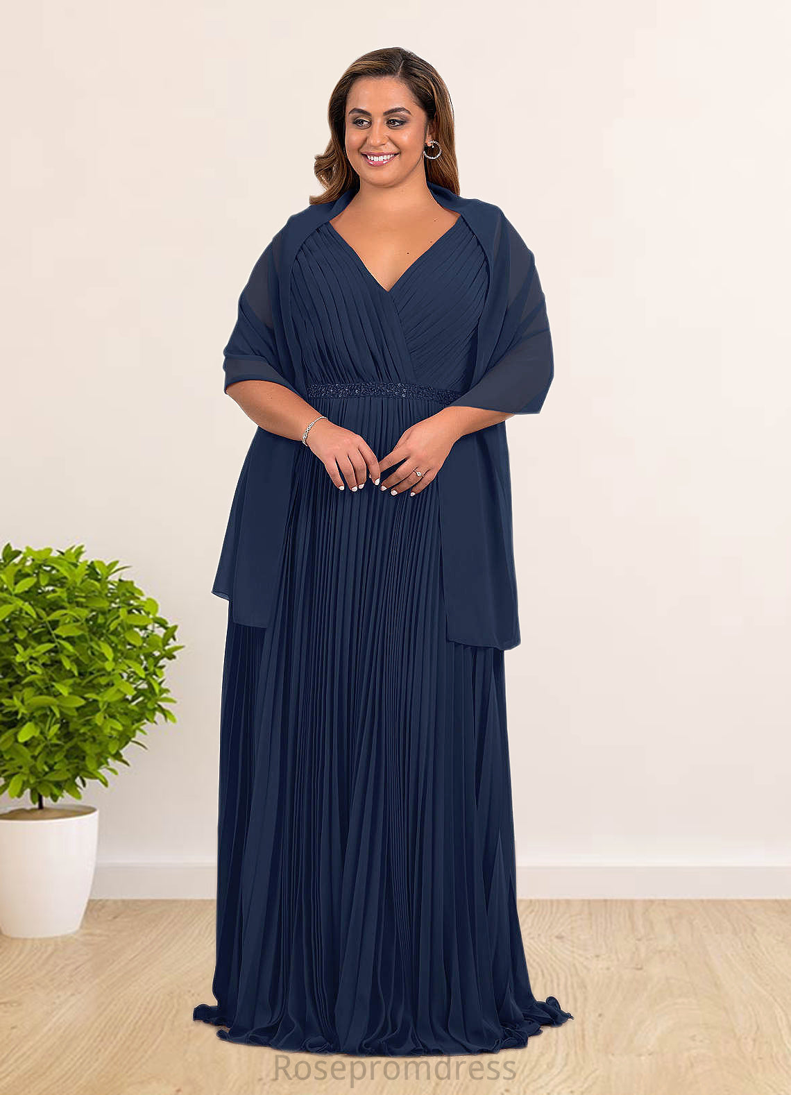 Dakota A-Line Sequins Chiffon Floor-Length Dress SRSP0019886
