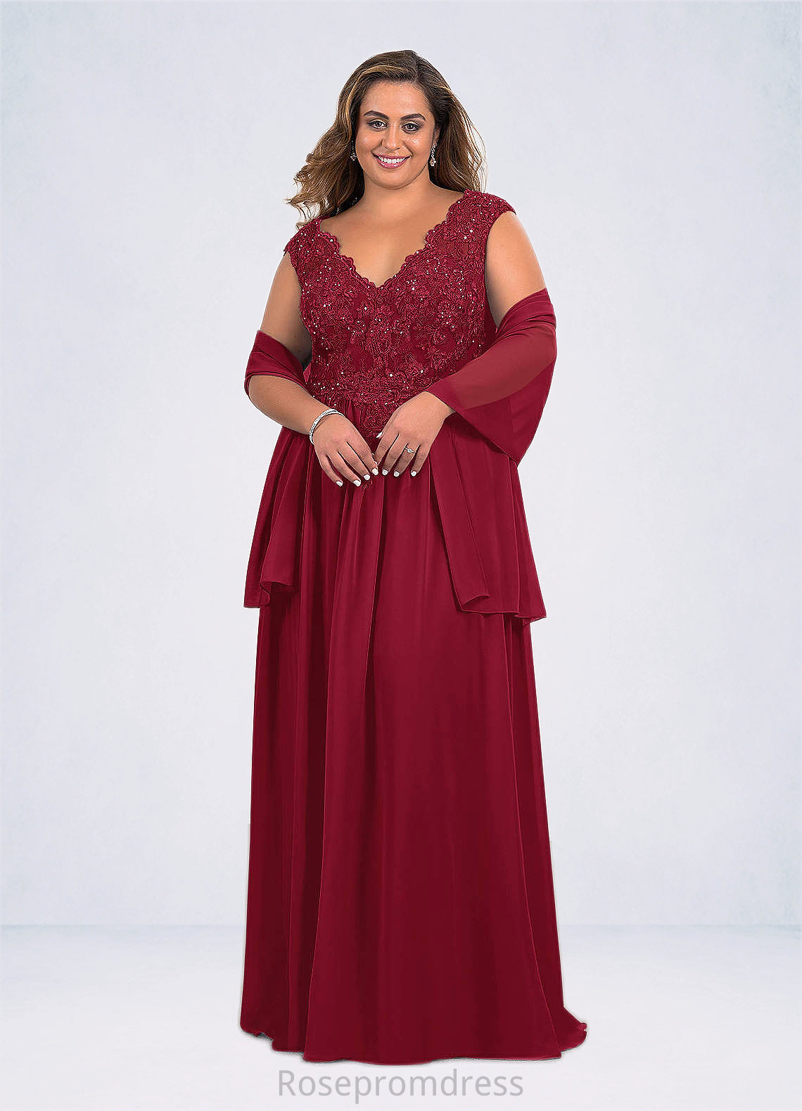 Julia A-Line Sequins Chiffon Floor-Length Dress SRSP0019842