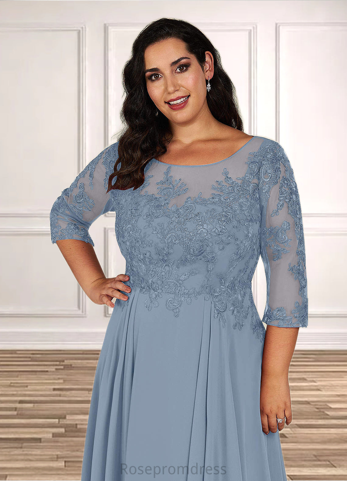Hadassah A-Line Lace Tea-Length Dress SRSP0019829