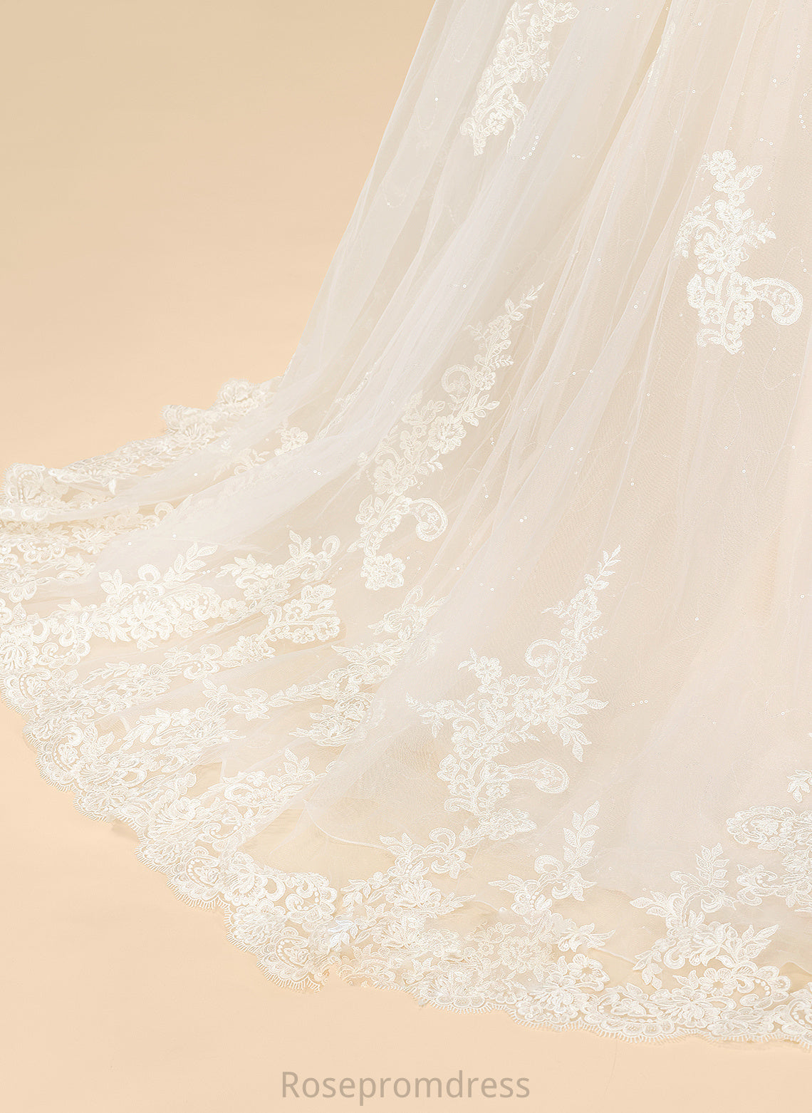 Ball-Gown/Princess Wedding Dresses Lace Dress Wedding With Sequins Tulle Court Beading Train Off-the-Shoulder Dominique