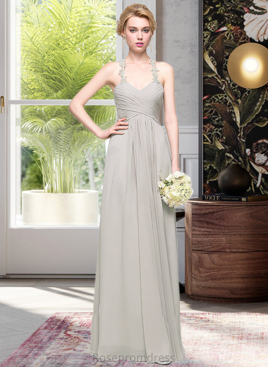 Pat A-Line Sweetheart Floor-Length Chiffon Bridesmaid Dress With Ruffle SRSP0013034