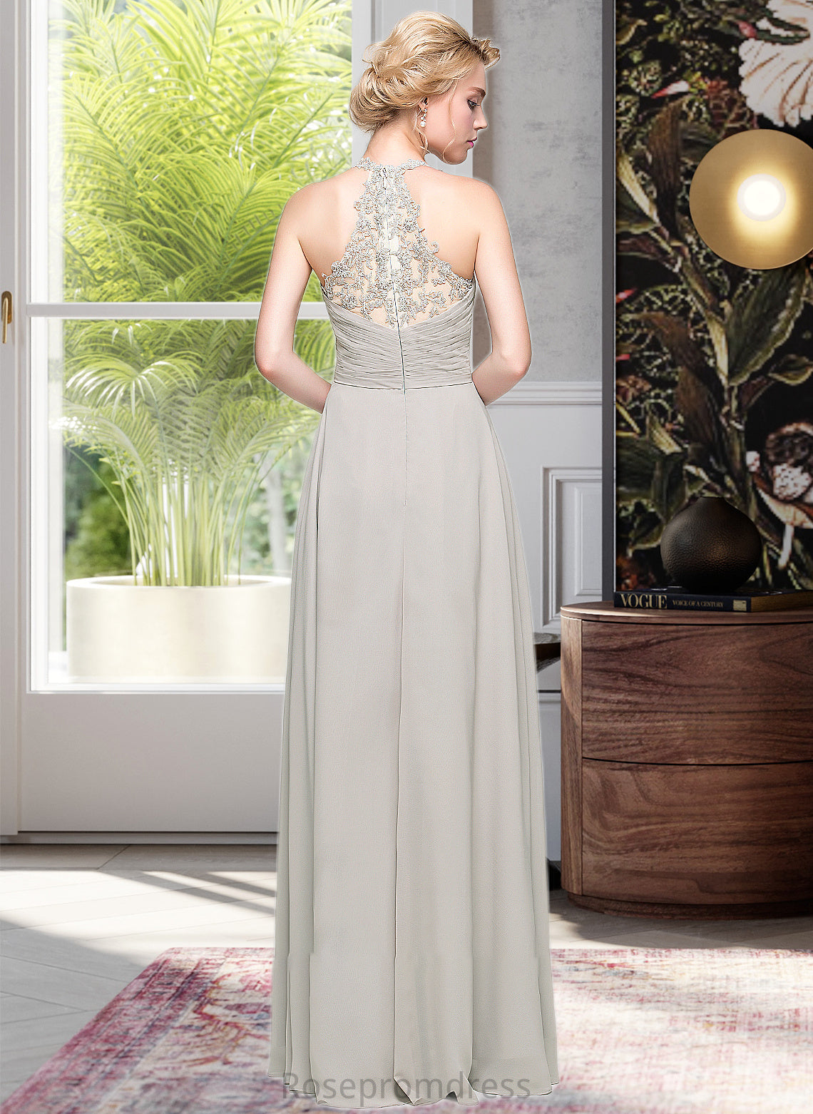 Pat A-Line Sweetheart Floor-Length Chiffon Bridesmaid Dress With Ruffle SRSP0013034