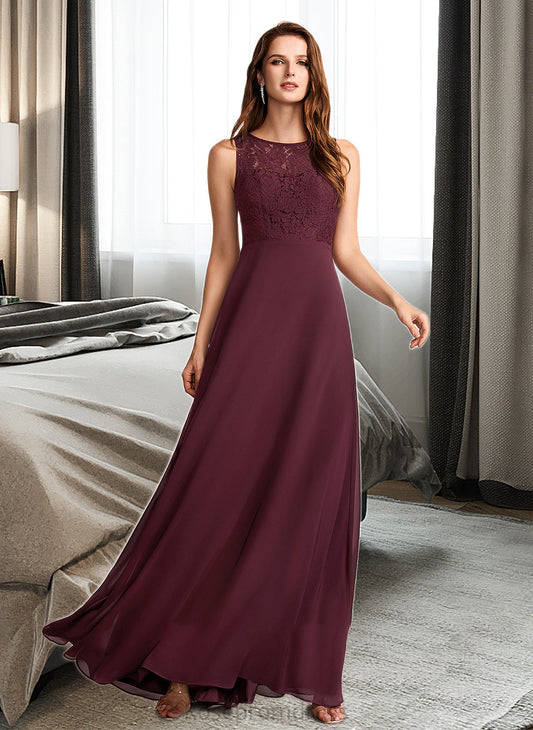Milagros A-Line Floor-Length Bridesmaid Dress SRSP0013118
