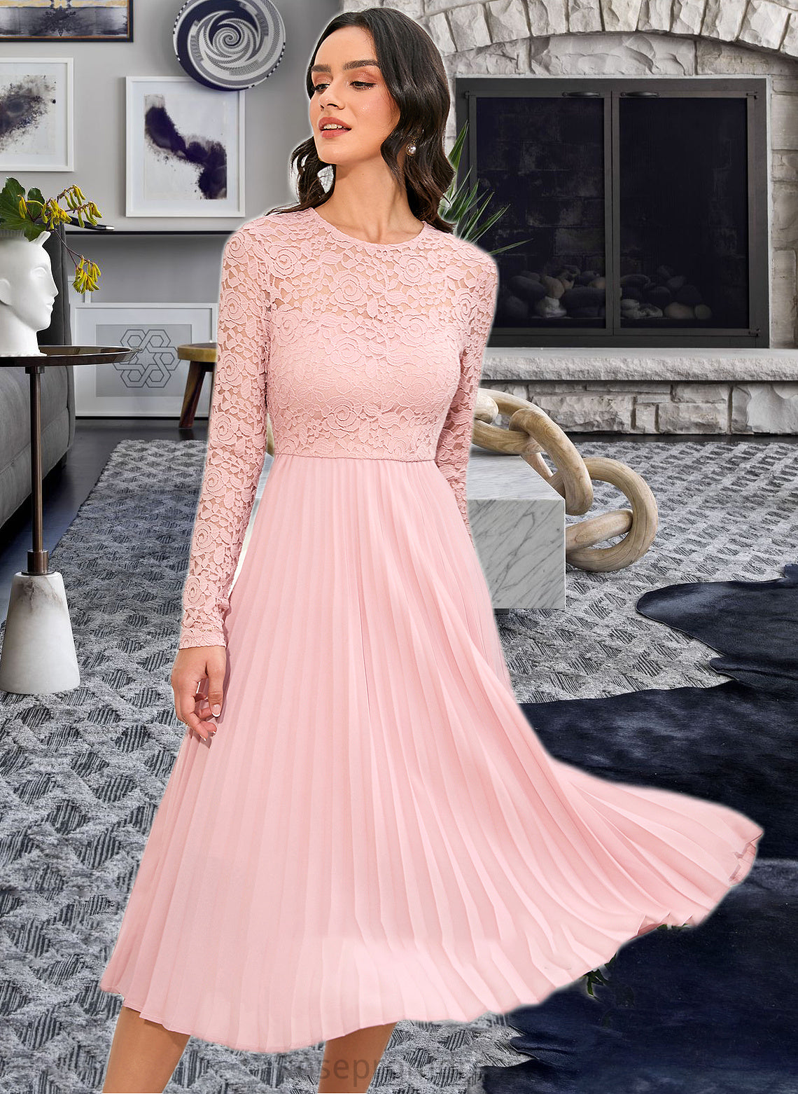 Deborah A-Line Knee-Length Bridesmaid Dress SRSP0013126