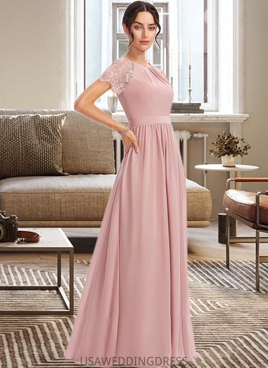 Kailey A-Line Floor-Length Bridesmaid Dress With Lace DSP0013151