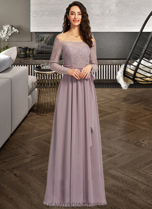 Jasmin A-Line Off-the-Shoulder Floor-Length Bridesmaid Dress DSP0013200