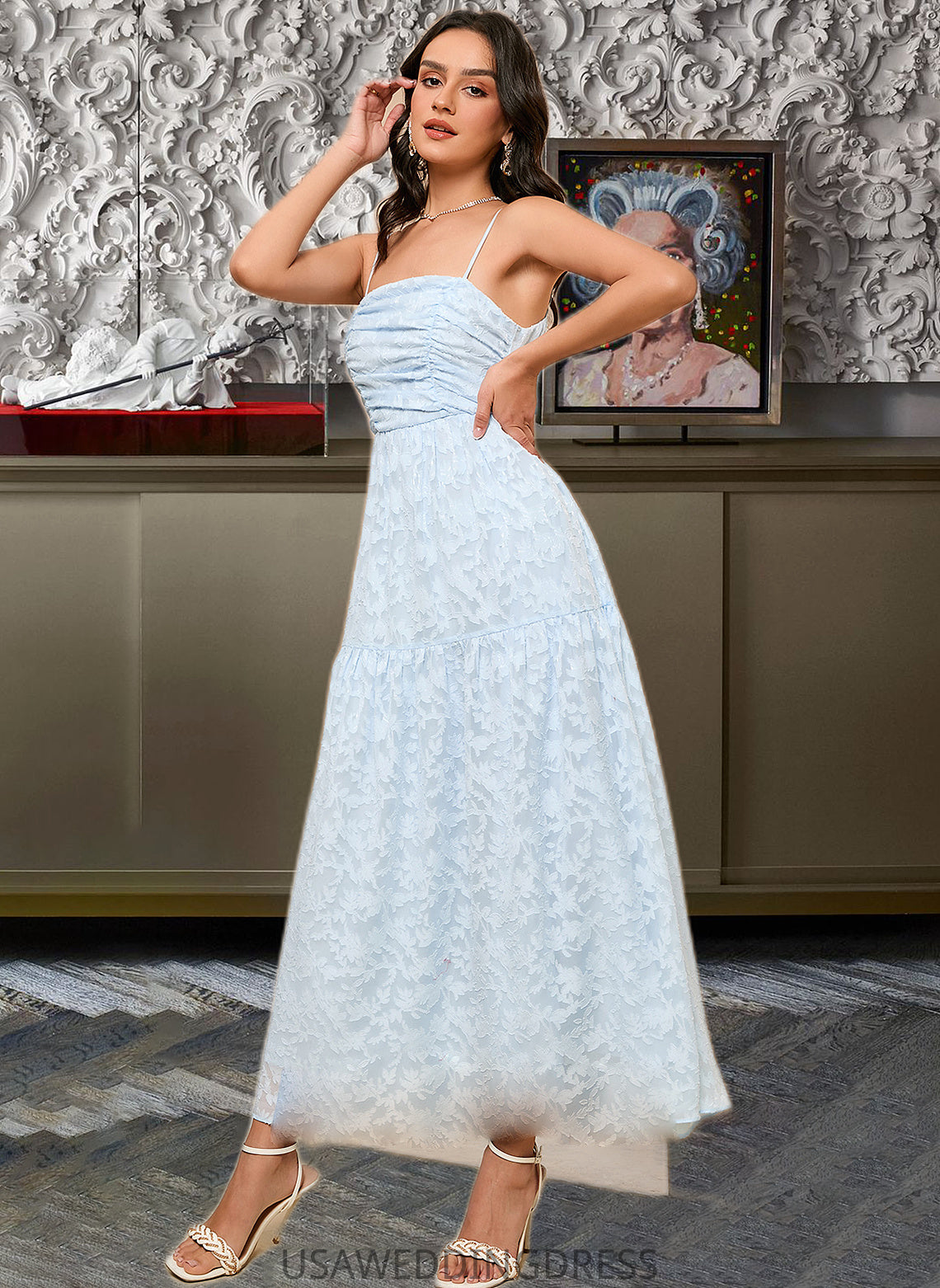 Jayden A-LineSquareNecklineAnkle-LengthBridesmaidDress#273653 DSP0013262