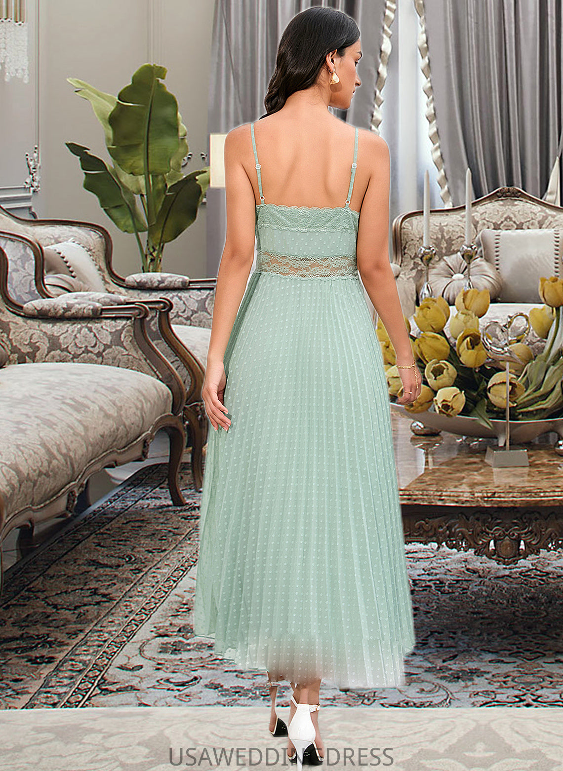 Lizbeth A-LineV-neckAnkle-LengthBridesmaidDress#273652 DSP0013283