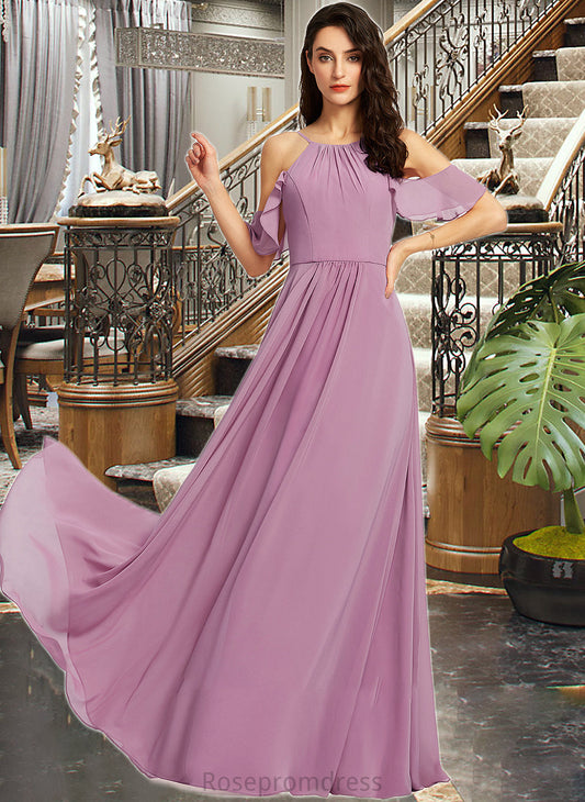 Patience A-Line Scoop Neck Floor-Length Bridesmaid Dress With Pockets SRSP0013287