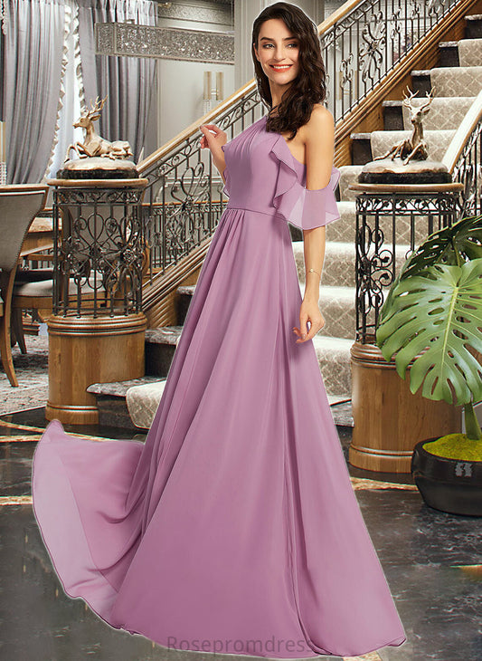 Patience A-Line Scoop Neck Floor-Length Bridesmaid Dress With Pockets SRSP0013287
