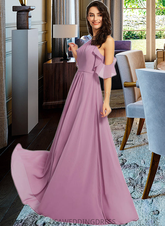 Rosalind A-Line Scoop Neck Floor-Length Bridesmaid Dress With Pockets DSP0013287
