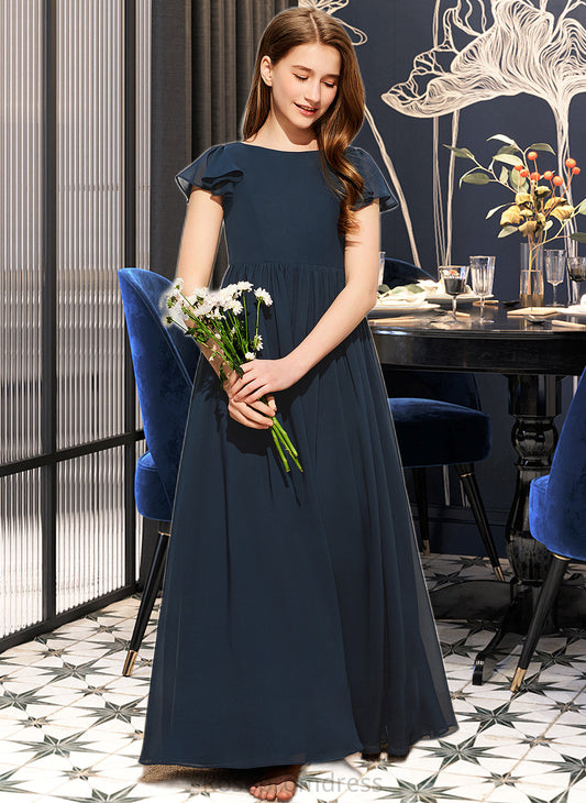 Meg A-LineScoopNeckFloor-LengthChiffonJuniorBridesmaidDress#253684 SRSP0013478