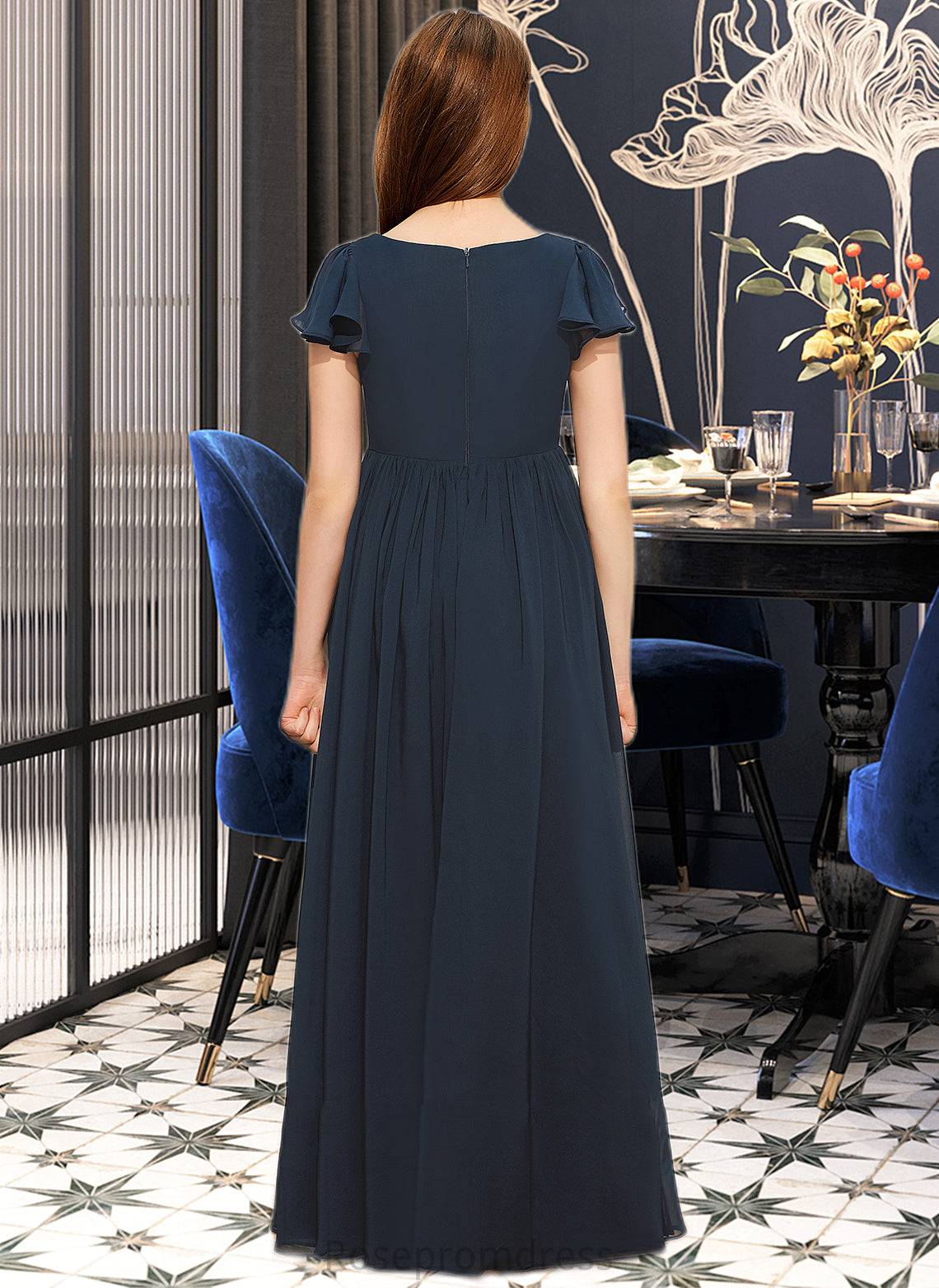 Meg A-LineScoopNeckFloor-LengthChiffonJuniorBridesmaidDress#253684 SRSP0013478