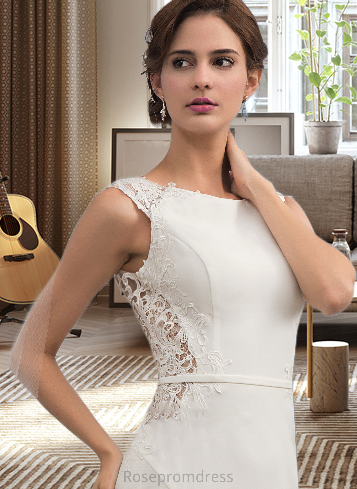 Heidi Trumpet/Mermaid Court Train Stretch Crepe Wedding Dress SRSP0013711