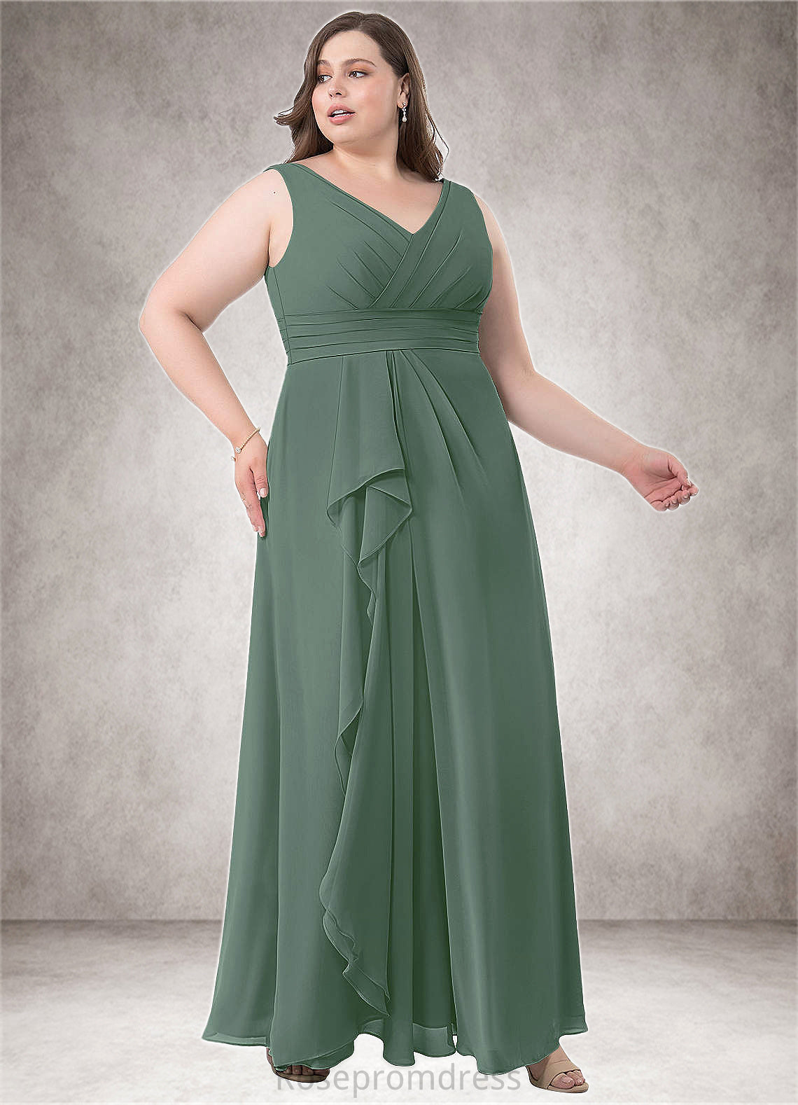 Kaylah A-Line Chiffon Floor-Length Dress SRSP0019655