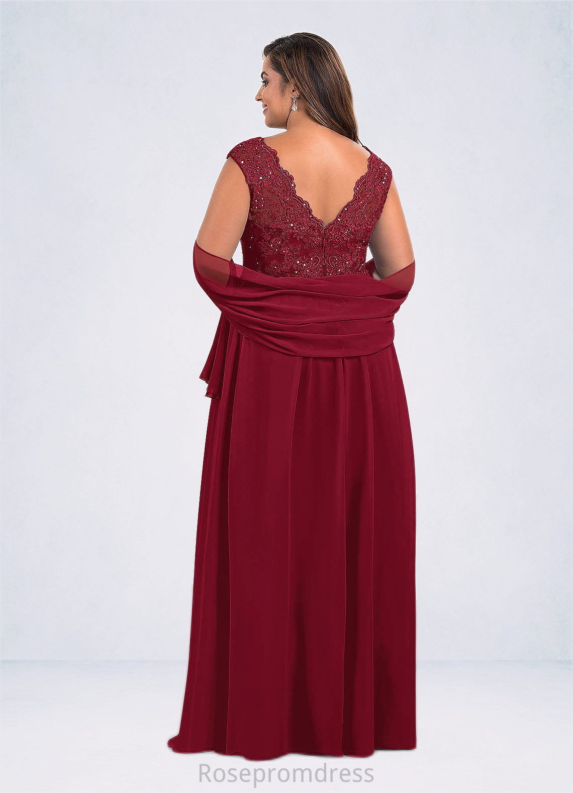 Julia A-Line Sequins Chiffon Floor-Length Dress SRSP0019842