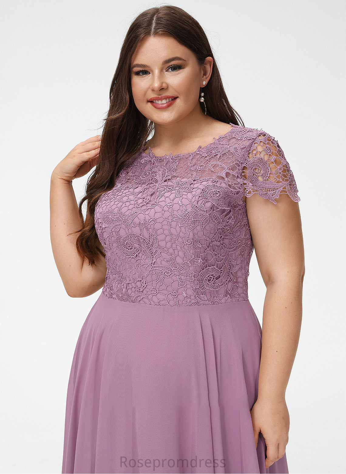 Prom Dresses With Pockets Lace Floor-Length Chiffon Noemi Neck A-Line Scoop
