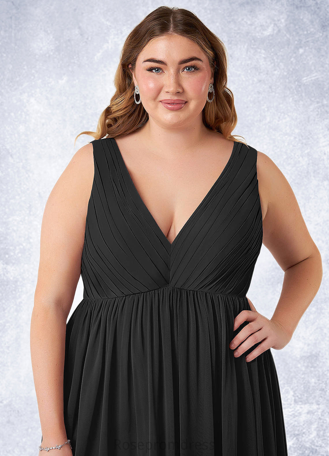 Libby A-Line Pleated Chiffon Floor-Length Dress SRSP0019618