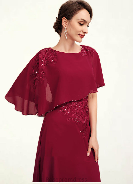 Kailey A-Line Scoop Neck Floor-Length Chiffon Mother of the Bride Dress With Lace Beading Sequins SRSP0014583